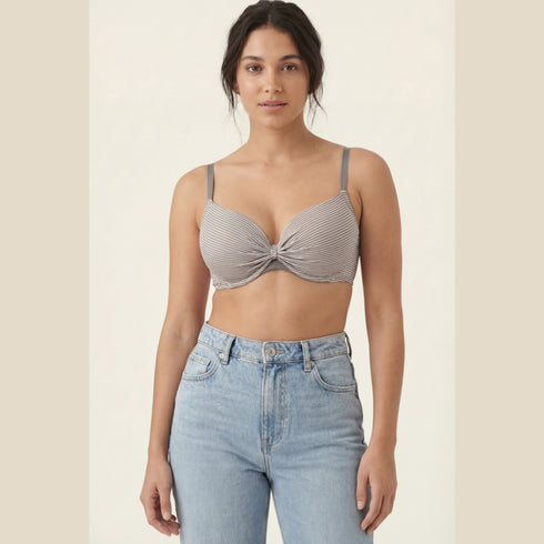 Pack of 4 Striped Padded Bra & Panty Sets – Chain Strap Style
