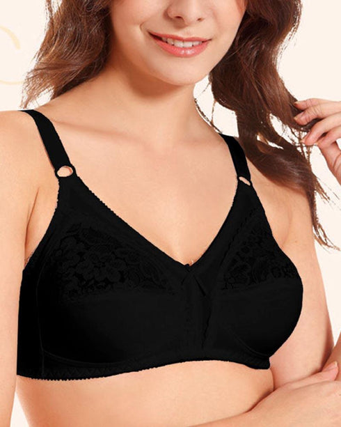 50% OFF | PACK OF 2 IMPORTED HALF NET STRETCHABLE NANCY COTTON BRA FOR SUMMER