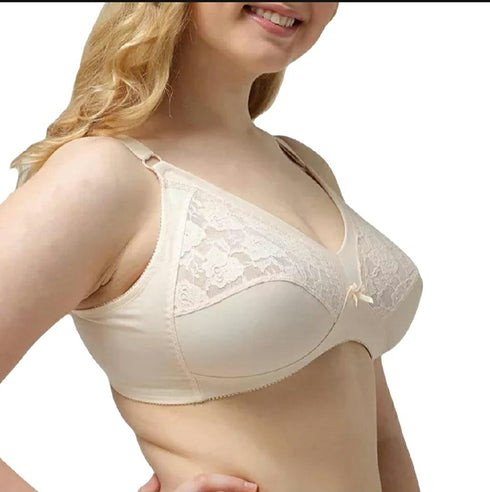 50% OFF | PACK OF 2 IMPORTED HALF NET STRETCHABLE NANCY COTTON BRA FOR SUMMER
