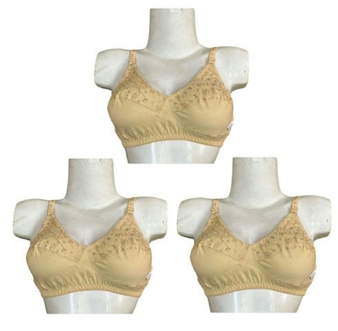 Pack of 2 Embriodery Stretch Cotton Bras